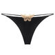 Sexy Thin Bandage Cotton Underwear Women's New 2024 Hot Style Low Waist Pure Desire Girls Raw Thong Pants with Bow Embroidery Black XLXL10150Jin Jin is equal to 0.5 kg