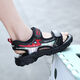 Children's shoes 6-12 years old, summer breathable sandals, boys' students' beach shoes, lightweight and handsome, new style, non-slip and wear-resistant, 1901 black gray, size 34/inner length 217cm