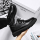 Woodpecker Leather Shoes Men's New Men's Shoes Business Casual Leather Shoes Men's Work Commuting Formal Shoes Work Black Shoes Men Black 42