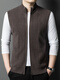 NOSSKISS international luxury brand high-end pure wool sweater men's cardigan vest spring and autumn stand-up collar sweater sleeveless vest camel one size 170/M suitable for 120-135Jin Jin equals 0.5 kg