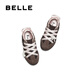 Belle Pearl Flower Casual Shoes Girls Shopping Mall Same Style Breathable Mesh Casual Shoes 15230C85 Brown 35 (225mm)