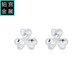 Gongzhan platinum clover earrings small and exquisite earrings pt950 platinum lucky flower earrings birthday gift for girlfriend lucky clover platinum earrings a pair about 2.5-2.7 grams