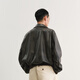 Sketch Men's 2025 Spring New Arrival H-shaped Short Imitation Leather Jacket 9P1A10070 021 Charcoal Gray XS