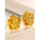 Pumanzhuji Hong Kong duty-free gold temperament earrings women's fashion earrings wedding 18K real gold earrings 520 gift does not fade a pair of plum blossom earrings