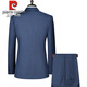 Pierre Cardin no-iron 100% pure wool suit suit for men 2025 spring and autumn new middle-aged high-end business formal two-piece suit gray plaid L 175/48
