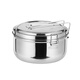 Enshousu stainless steel lunch box steamed rice bowl round thickened double-layer lunch box for students and adults in canteen extra small 12cm + vegetable grid