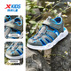 XTEP children's shoes, summer deodorant beach shoes, new sandals for boys, lightweight and breathable outdoor casual river shoes, crock gray/Prussian blue 27