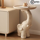 Ole's elephant floor-standing ornaments modern cream style living room TV cabinet sofa side table bedroom bedside table tray storage elephant side table ornaments - beige leather texture