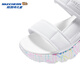 Skechers JAMES GOLDCROWN joint model girls summer Velcro graffiti sandals 314094L white/pink/lake blue/WPTQ 35
