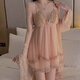 Sexy pure Winter -Pyjama für Frauen reine Begierde mit Brustpolster Frühling und Herbst Hosentender Nachthemd Robe für Frauen Heimkleidung Set P3886 Grüne Robe + Gürtel m