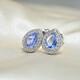 Colorful Jewelry Flashing Blue S925 Tanzanite Stud Earrings 6*3