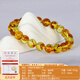 Famous family natural flower amber bracelet for men and women, single circle round bead red leaf explosion amber bracelet birthday gift for girlfriend 9mm
