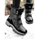 Qiyuemang Zapatos de algodón cálidos y engrosados ​​de Terciopelo de Invierno para Mujer, Botas de Nieve del Noreste para Exteriores, Impermeables y Antideslizantes, Zapatos de esquí de Suela Gruesa a Media Pantorrilla para Mujer 555 Beige (Modelo de Mujer) 36