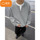 Cotton heavy fake two-piece Henry collar sweatshirt for men spring and autumn 2025 new loose simple casual bottoming shirt top X88 black regular high quality 33 2XL 140-160Jin Jin is equal to 0.5 kg