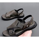 TTPMER Summer Men's Sandals Imitation Leather Comfortable Thick Sole Anti-Slip Beach Shoes Casual Soft Sole Sandals Gray 9923 38 [In Activity]