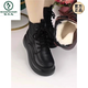 Woodpecker off-code genuine leather wool snow boots for women 2025 winter new thick-soled plus velvet cotton shoes fur integrated short boots black lining white fur 37
