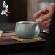 Ru kiln ice flower master cup single cup open slice personal tea cup ceramic tea cup kung fu tea set tea cup home use Ru kiln open slice master cup yuanrong cup 140ml