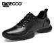 Aibotron DQG ECCO men's shoes genuine leather lightweight soft sole cushioning casual business leather shoes fashion versatile sports shoes labor protection shoes 3561 black 41