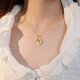 Fanzheshi Genuine Hetian Jade Pendant Peace Buckle 18K Gold Necklace for Women 2025 New Light Luxury Niche Birthday Gift for Girls Air Delivery Next Day Ruyi Jade Rabbit Peace Buckle Hetian Jade Pendant Necklace