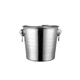 Mangong German quality ice bucket filled with ice cubes stainless steel portable ice bucket KTV bar ice bucket champagne bucket commercial beer red tiger head ice bucket gold trumpet 3L free ice clip