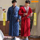 Cat soak autumn and winter nightgown men's thickened and lengthened warm three-layer cotton pajamas men's winter fleece bathrobe 9923 L 100-135Jin [Jin equals 0.5 kg]