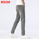 JASONWOOD high-end men's jeans summer thin slim stretch straight pants middle-aged simple versatile washed trousers 1049 gray 28