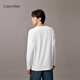 Calvin KleinJeans spring and autumn men and women couples neutral casual commuting ck printed bottoming shirt round neck long-sleeved T-shirt top