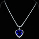 Yadige Deluxe 6A Tanzanite Necklace Wedding Banquet Ocean Heart Sapphire Necklace Heart Shape Pendant for Women Chain Length Default 45cm