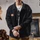 Yimuqi de ropa para hombres de gran tamaño primavera y otoño Nuevo estilo de trabajo Juque de mezclilla de mezclilla puro de algodón puro más grasa de mezclilla