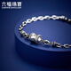 Lukfook Jewelry Six-Word Mantra Platinum 950 Retro Electric Black Craftsmanship Platinum Bracelet Men Price G07P0007DS 15.09 grams (including labor cost 2037 yuan)