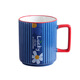 Shi Jin water cup home set for one person, one color, vertical pattern mug, high-looking ceramic cup, home office cup set for breakfast, four colored cups + plates