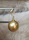 Only double pearl gold bead pendant 18K gold necklace 10-11mm thick gold tea gold perfect round strong light flawless gift AU750 10+K gold temperament pendant