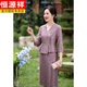 Hengyuanxiang Purple Mother-in-law Wedding Dress 2025 New October Long-sleeved Wedding Dress Mom High-end Light Luxury and High-end Purple M