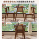 Winter wood solid wood outdoor table and chair combination balcony leisure tea three-piece set creative small one table and two chairs internet celebrity round tea table exclusive version balcony small tea table-walnut color