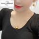 Iosn999 pure gold round bead necklace gold ball pendant earrings ear hook earrings 2025 new trendy and fashionable pure gold ball pendant about 2.6g