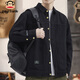 Paul Frank Jacket Men's Spring and Autumn Trendy Cotton Work Jacket Men's Casual Denim Top Men's Black XL