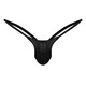 Foreign trade popular men's thong sexy low-waisted double thong underwear men's tight elastic breathable quick-drying briefs black one size (men's 2.2-2.8 feet)