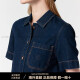 哈吉斯（HAZZYS）连衣裙女2025春夏新款时尚短袖翻领牛仔裙通勤裙子潮 深藏青色 XS 155/80A 36
