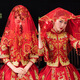 Shange (SHANGGE) bride Xiuhe clothing headdress Chinese style wedding phoenix crown new Chinese classical decoration crown toast Xiuhe clothing headdress bride Xiuhe red hijab/phoenix flying phoenix dance 73*83cm