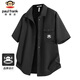 Paul Frank short-sleeved shirt men's summer loose casual shirt men's trendy brand top jacket men's black XL
