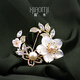 Jingkodi brilliant cherry blossom brooch natural freshwater pearl brooch suit coat collar mother-of-pearl flower corsage accessories none
