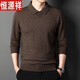 Hengyuanxiang Herbst- und Winter neuer Pullover langärmeligstes T-Shirt für Männer lässige Farbbasis-Strick-Pullover mittleren Alters mit mittlerem Alter Dad Top Camel 9905 m 165 schlägt 90-110jin vor [Jin gleich 0,5 kg]