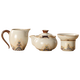 Shangyanfang hand-made tea pot, tea bowl, tea cup, single Ru kiln Kung Fu tea set, one-person household fair cup tea leakage three-piece set