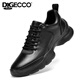 Aibotron DQG ECCO men's shoes genuine leather lightweight soft sole cushioning casual business leather shoes fashion versatile sports shoes labor protection shoes 3561 black 41