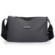 Men's fashion versatile simple trend Oxford cloth three-layer waterproof retro casual bag shoulder crossbody bag 913 three zipper black