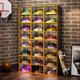 Sailoto Xianjing shoe box shoe storage box transparent sneakers anti-oxidation imitation acrylic internet celebrity shoe wall folding pull-out type high quality gray orange 4-pack double magnetic door anti-oxidation