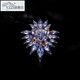 VZZS French eternal luxury brooch has strong design sense for autumn and winter fashion accessories, niche fashion, simple, versatile and high-end, elegant blue