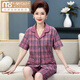 Modal middle-aged mother pajamas for women in summer cotton short-sleeved shorts large-size cardigan suit for middle-aged and elderly thin home clothes n9871 M (80-100Jin [Jin equals 0.5 kg])