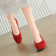 
ZHR single shoes for women spring and summer ballet style soft flat beans women's shoes temperament bow egg roll butter shoes AH679 red 37