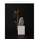 Rinoart Crystal Brass <Little Fairy> Feng Shui Sculpture Natural Marble Entrance Study Desktop Decoration <Little Fairy>
